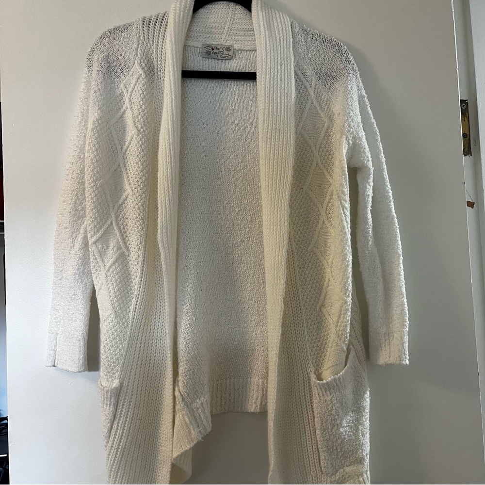 Poof Apparel | Open Knit Cardigan Sweater
